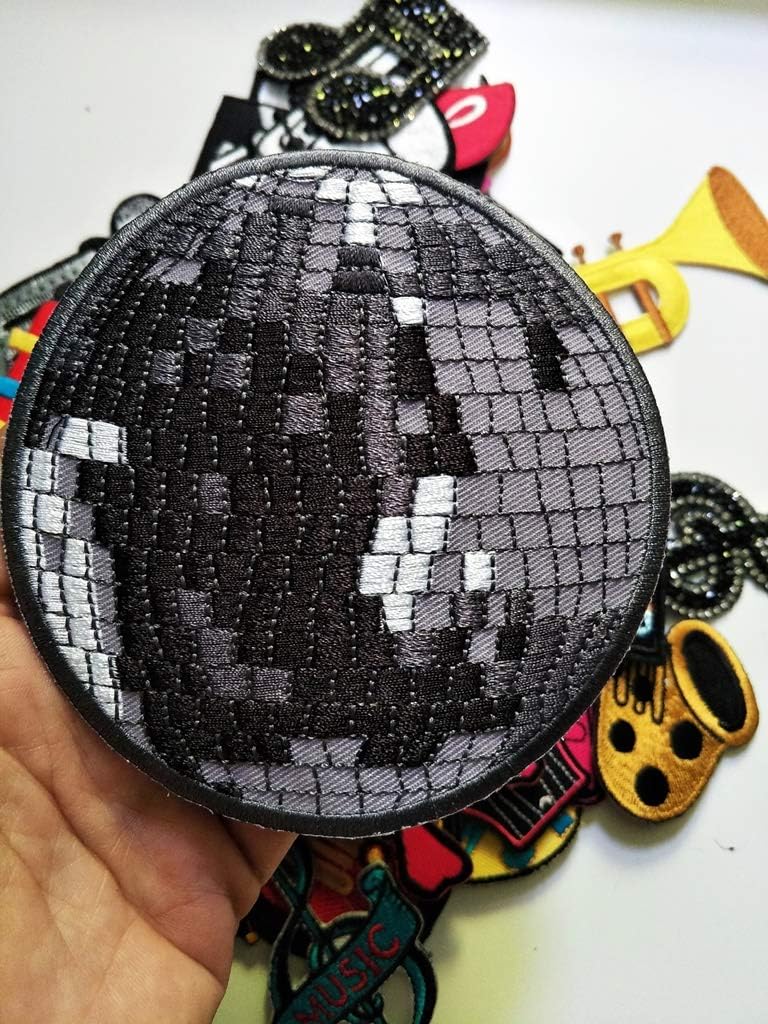 PP Patch Disco Crystal Magic Ball Light Party Music Cartoon Kids Embroidery Applique Iron-on Patch Logo Jackets Bags Jeans T-Shirt Jeans Skirt Vests Hat Embroidered Iron on Patch