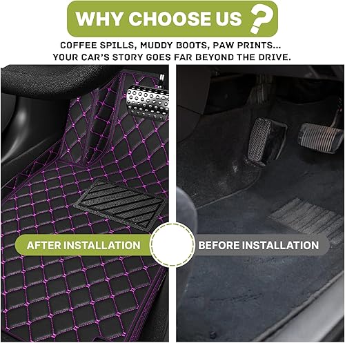 Miniatura 10 de Alfombrillas de automóvil aptas para Dodge Charger 2007-2022, fabricación a medida, forros de cuero antideslizantes para todo tipo de clima