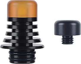 WOLFTEETH 1 Pack of 510 Heat Radiation Drip Tip, Anti-Scalding Widened Resin Base, Resin + PEI Alternative Tip, Detachable Washable, Nicotine Free or Tobacco/Black Resin 128701