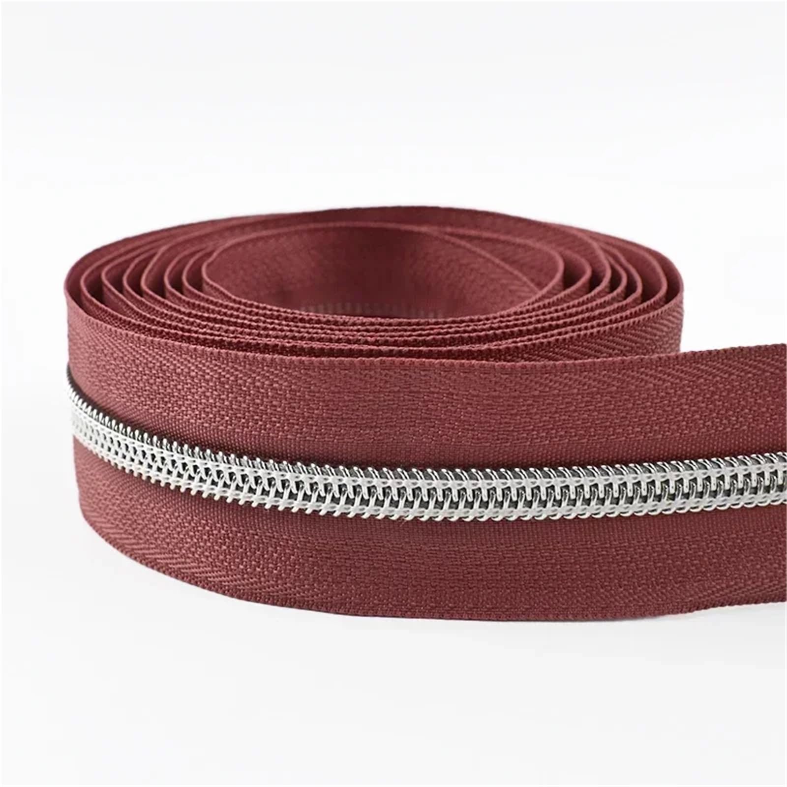 Two Way Zip 2pc Silver 5# Nylon Zipper Tapes 1-5M Zippers Continuous Zip Roll Garment Repair Closure Zips Sewing Accessories for Sewing(259,4Meters)