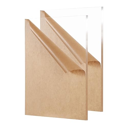 Hoja acrílica transparente de 14 de pulgada de grosor (0.236 in), tablero de plástico de plexiglás fundido de 8 x 10 pulgadas para proyectos de
