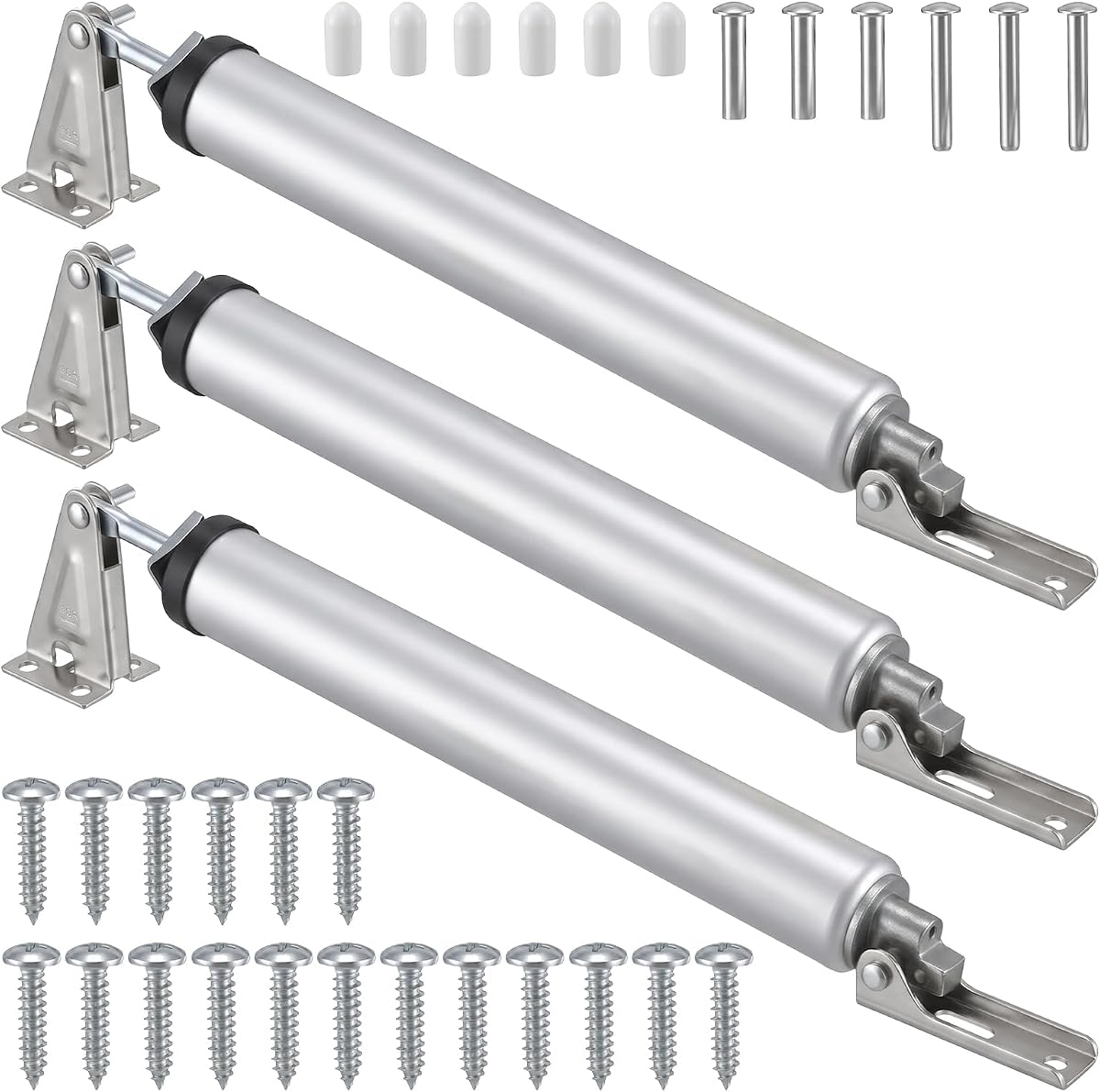 3 Pack Screen Door Closer Kit,Heavy Duty Pneumatic Screen Storm Door Closer | Shock Piston Replacement,Adjustable Cushion Speed Screens, Hydraulic Arm Window Closer Safety Closure Storm Shocks,Smooth
