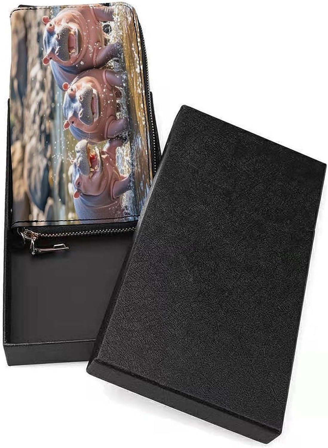 Baby Hippos Leather Wallets Long Wallet image 3