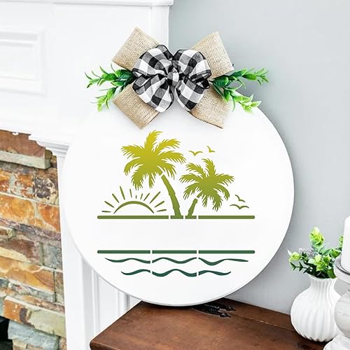 Miniatura 3 de Plantillas de palmeras  Plantillas de playa reutilizables para pintar sobre madera, lienzo, paredes  Proyectos temáticos de verano natural  Tamaños