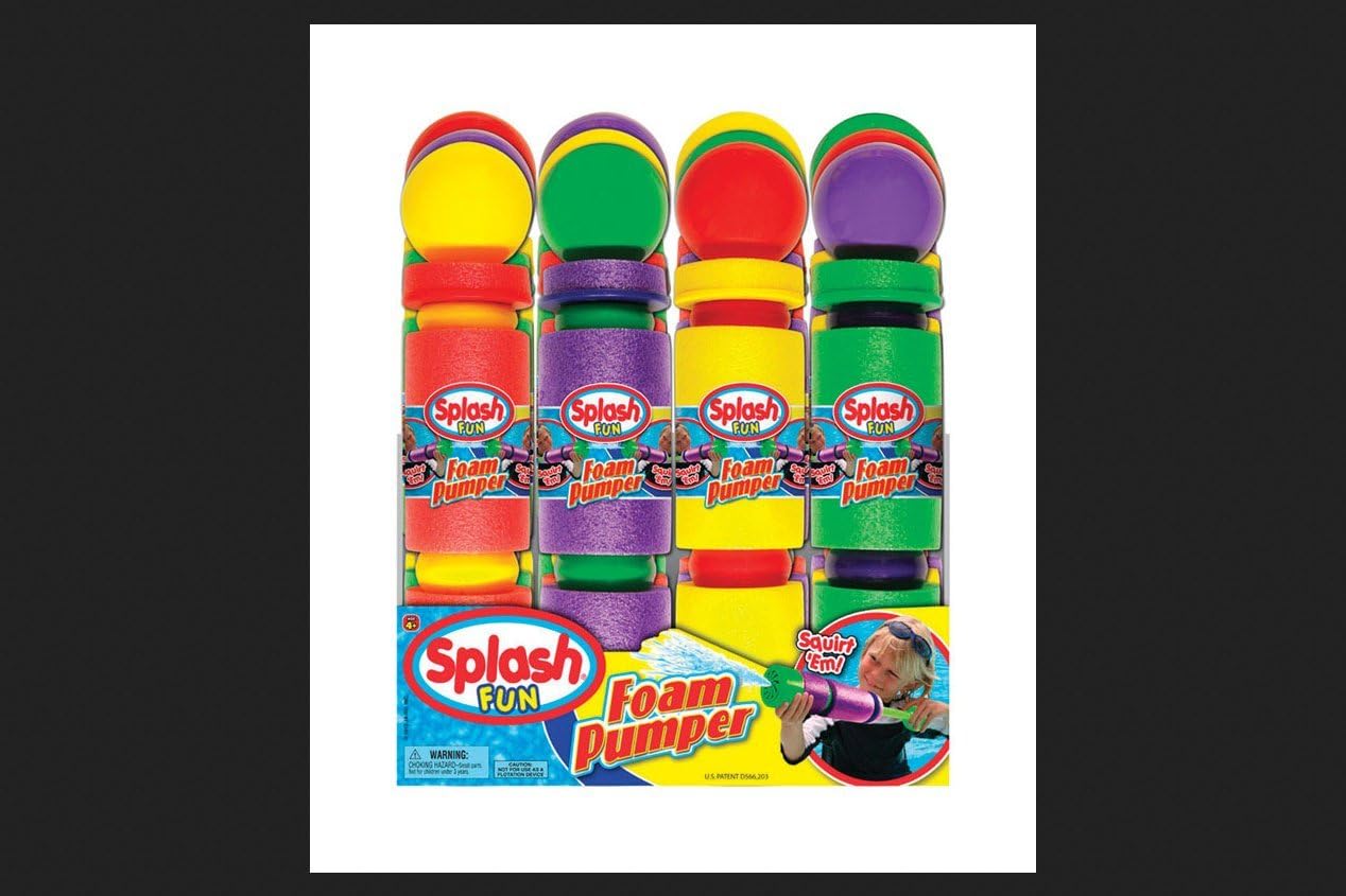 JA-RU Splash Foam Pumper Water Toy - 12 Inch Foam Shooters For Outdoor Fun