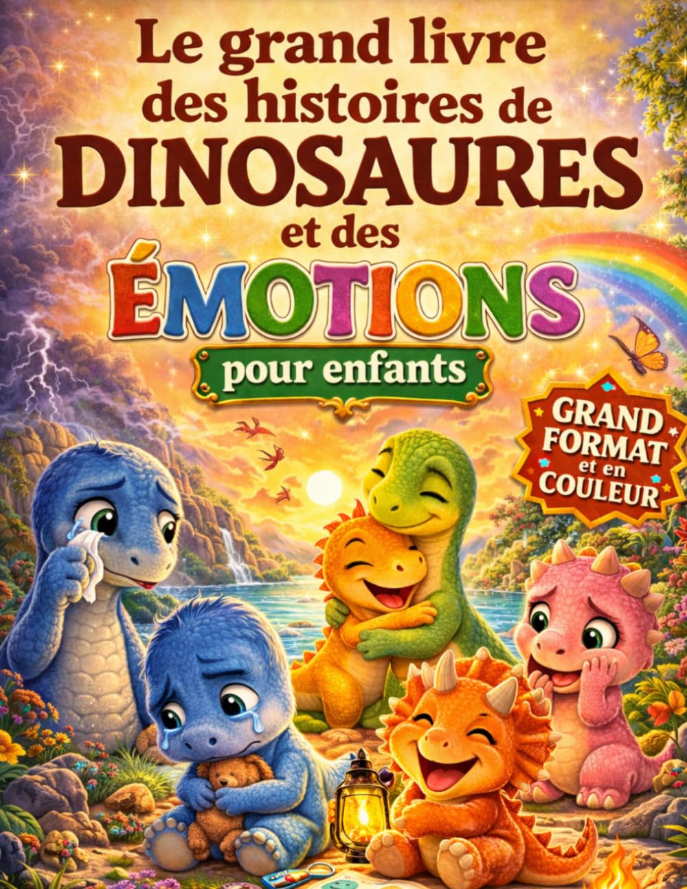 Le grand livre des histoires de dinosaures et des émotions pour enfants (Les grandes histoires de dinosaures pour enfants)