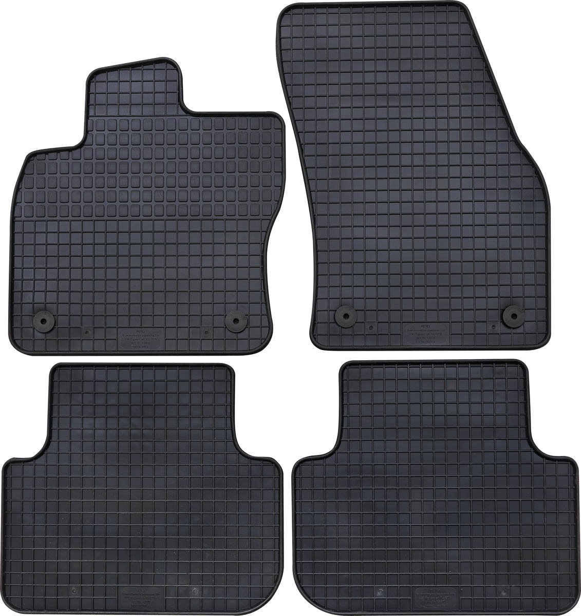 NOVITÀ 63810 Tappetini originali in gomma per zerbini di qualità originale R-Line 4 pezzi neri
