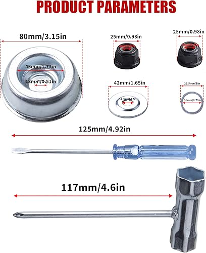 Miniatura 9 de Gashwer Juego de cortadores de cepillo giratorio de alambre de acero de 6+8 pulgadas, cortadora de malas hierbas con adaptador universal, compatible
