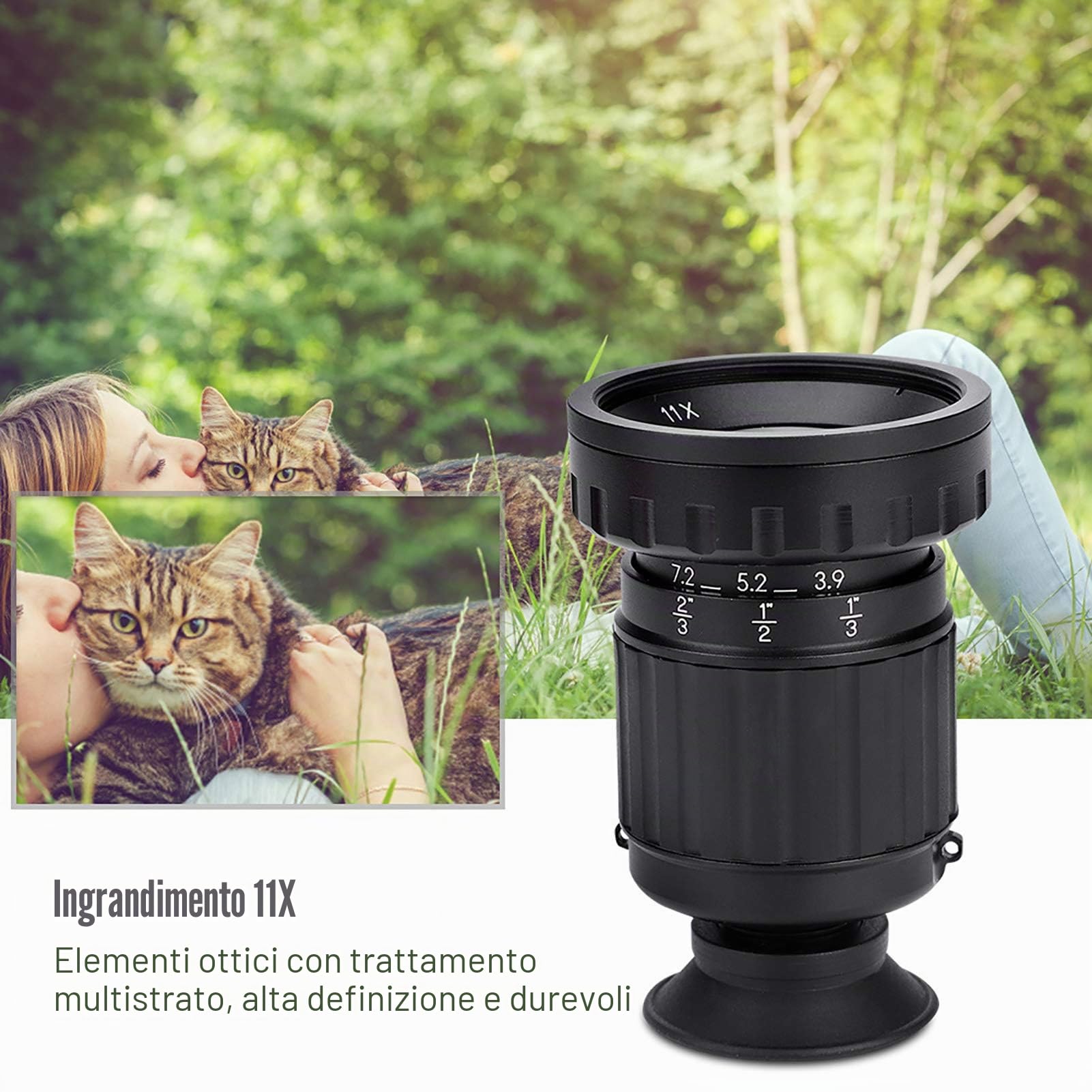Elerose VD-11X HD Director Mirino 37 mm Filtro Visualizzatore per videocamera per varie fotocamere