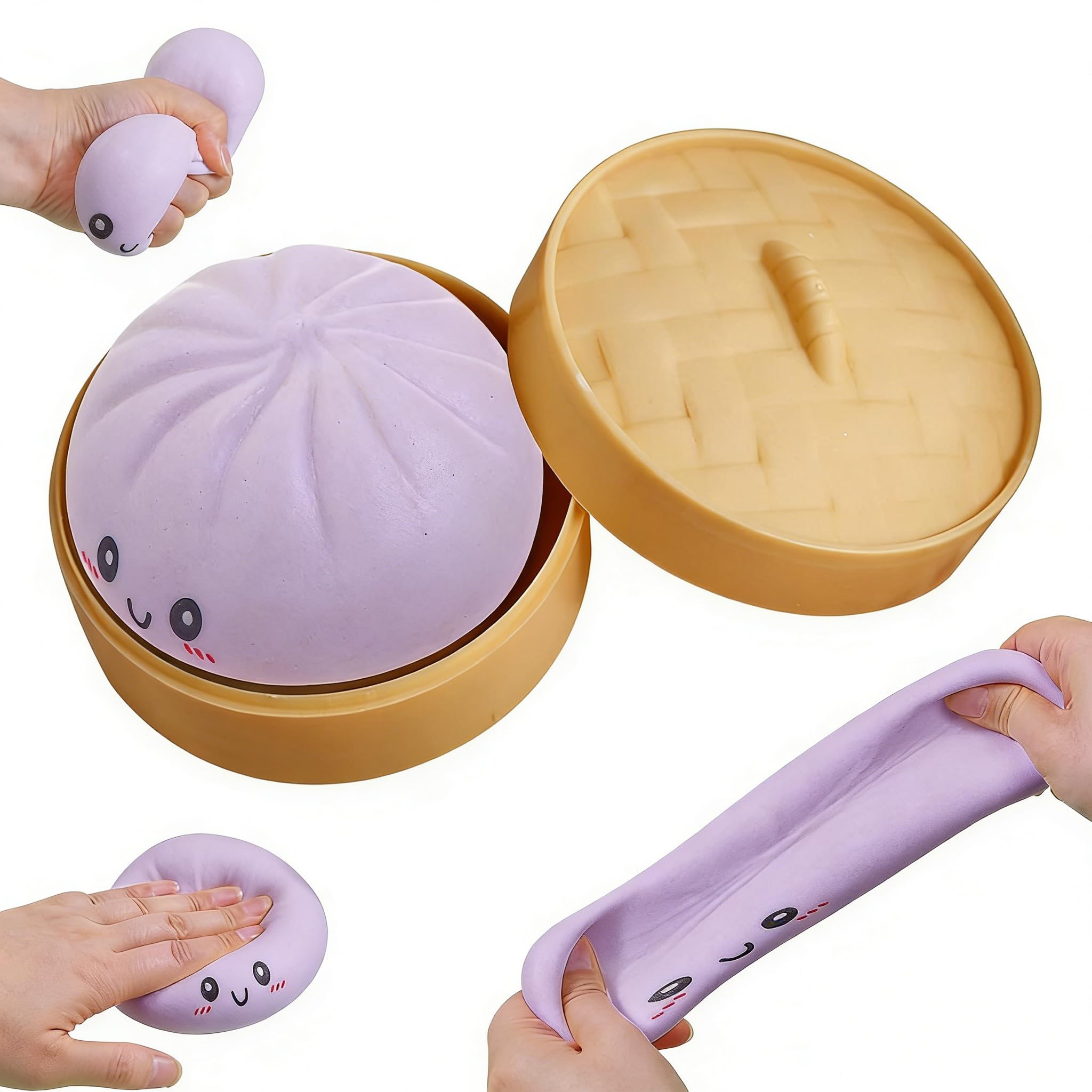 Dumpling Squishy Mystery Box – Viral Glitter Squishy Dumpling Toy, Surprise Mini & Giant Slow Rising Stress Relief Gift (Transparent Yellow) — view 14