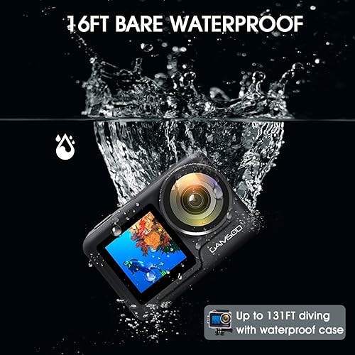 Miniatura 2 de Cámara de acción impermeable 4K60FPS actualizada cámaras subacuáticas GAMSOD AV1 de 20MP WiFi de 98 pies con superSmooth EIS 30 Ambarella H22