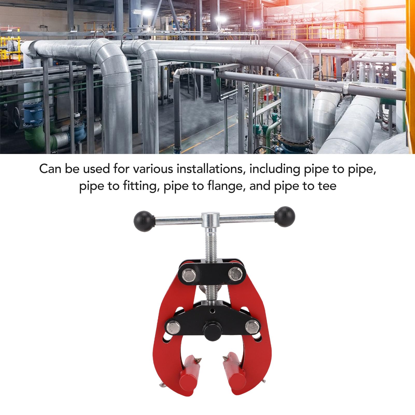 VBESTLIFE Collier de Serrage de 2 à 6 Pouces, Outil D'alignement de Tuyaux en Acier au Carbone avec Vis à Action Rapide pour la Tuyauterie et le Soudage Industriels