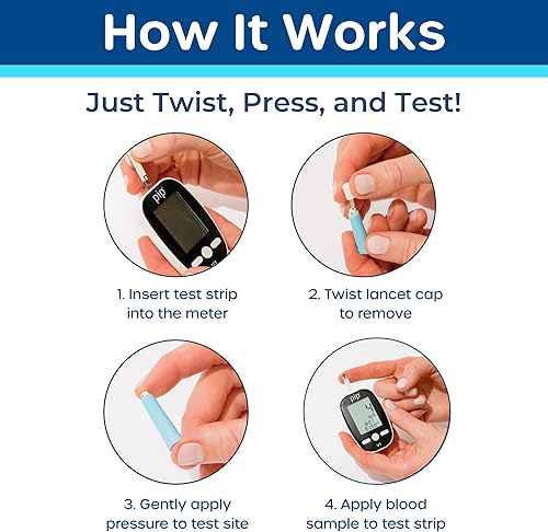 Miniatura 4 de Kit de monitor de glucosa en sangre Pip con lancetas de seguridad precargadas - Juego completo de prueba de diabetes para el monitoreo de azúcar en