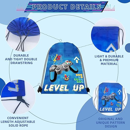 Miniatura 5 de 122 piezas de recuerdos de fiesta de videojuegos, recuerdos de fiesta de jugadores para niños, incluye bolsas de 13 x 11 pulgadas, bolsas con