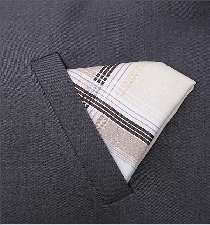 Men's Soft Handkerchiefs 100% Cotton Handkerchiefs Strips Pocket Square Hankies