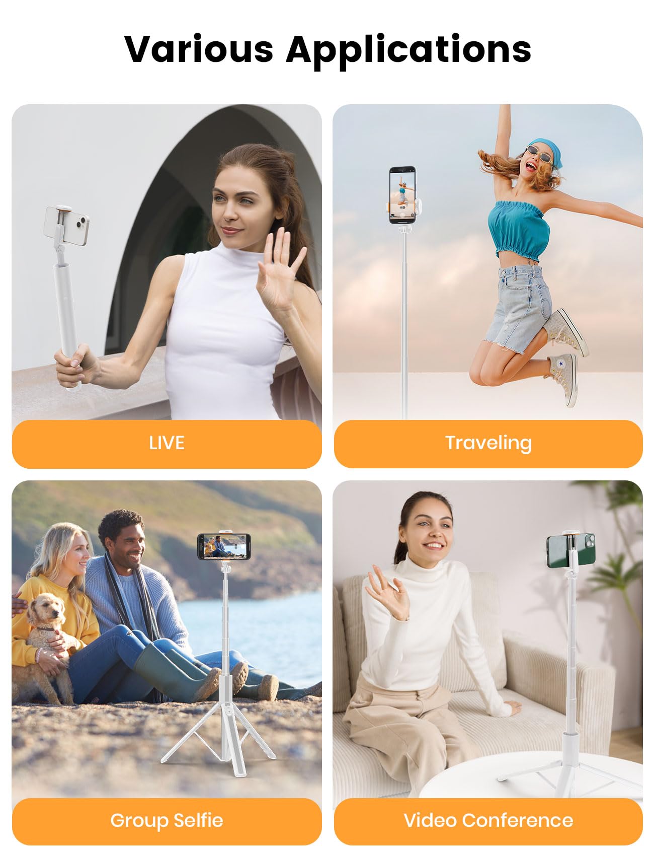 ANXRE 71" Phone Tripod, NT79 Extendable Selfie Stick with 1/4" Camera Mount for Cell Phone＆Camera, Phone Tripod Stand Holder with Remote Compatible with iPhone Android, Camera