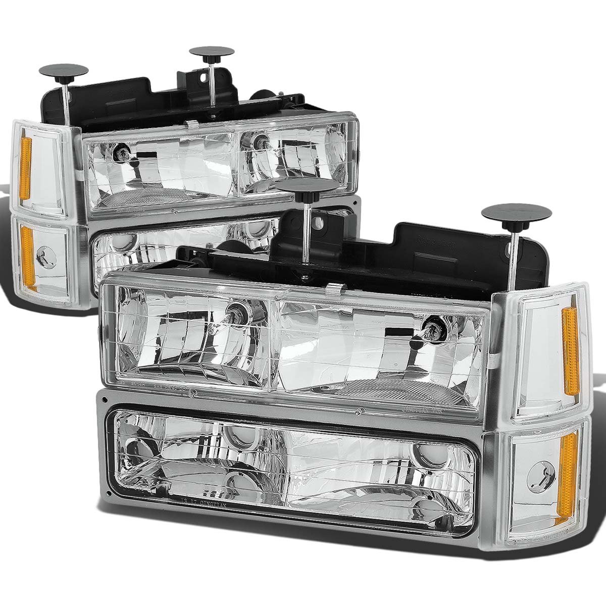 Faros Cromados Completos Con Bombillas Para Chevy GMC C10 C/K 1988-1998 | Yellowspeed