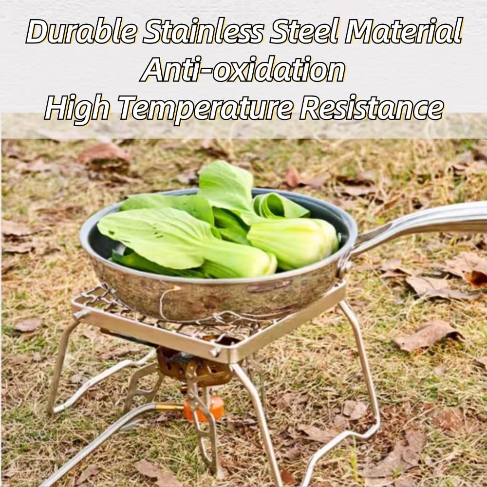 Wakects Grille de Barbecue Pliante, Mini Barbecue en Acier Inoxydable, Grille de Feu de Camp de Support de Camping Portable avec Sac de Rangement pour Pique-nique en Plein Air