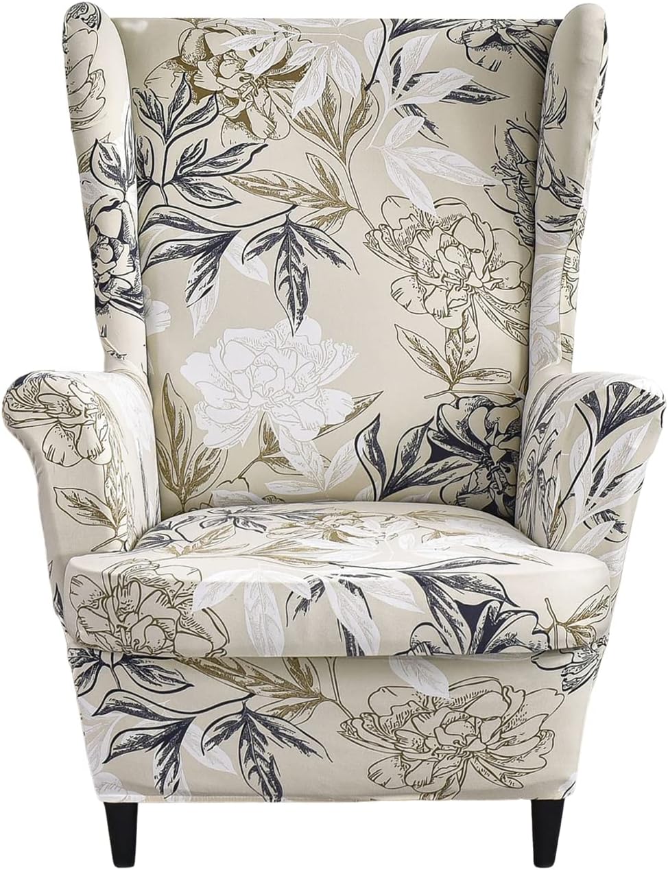 Wing Chair Slipcovers 2 Pieces Stretch Spandex Wingback