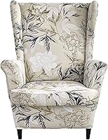 Vista 41 de Fundas para silla de ala, 2 piezas, elásticas, de elastano, con respaldo de ala, fundas para sofá, fundas protectoras de muebles, suaves con parte 9