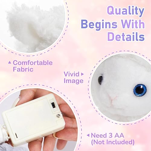 Miniatura 5 de Peluche electrónico de oveja que camina, canta, interactiva, animada, divertida, juguetes de peluche, ovejas que menean la cola, animales de