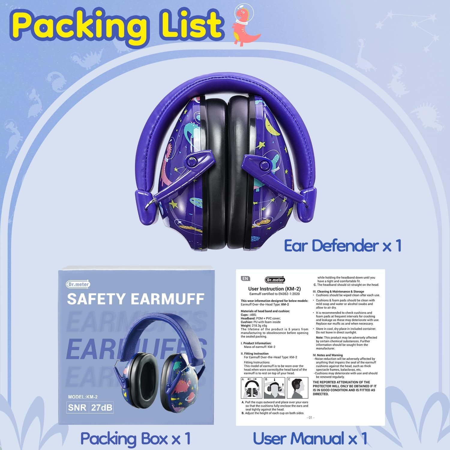 Dr.meter Noise Cancelling Headphones for Kids Adults Autism Sensory ADHD view 9