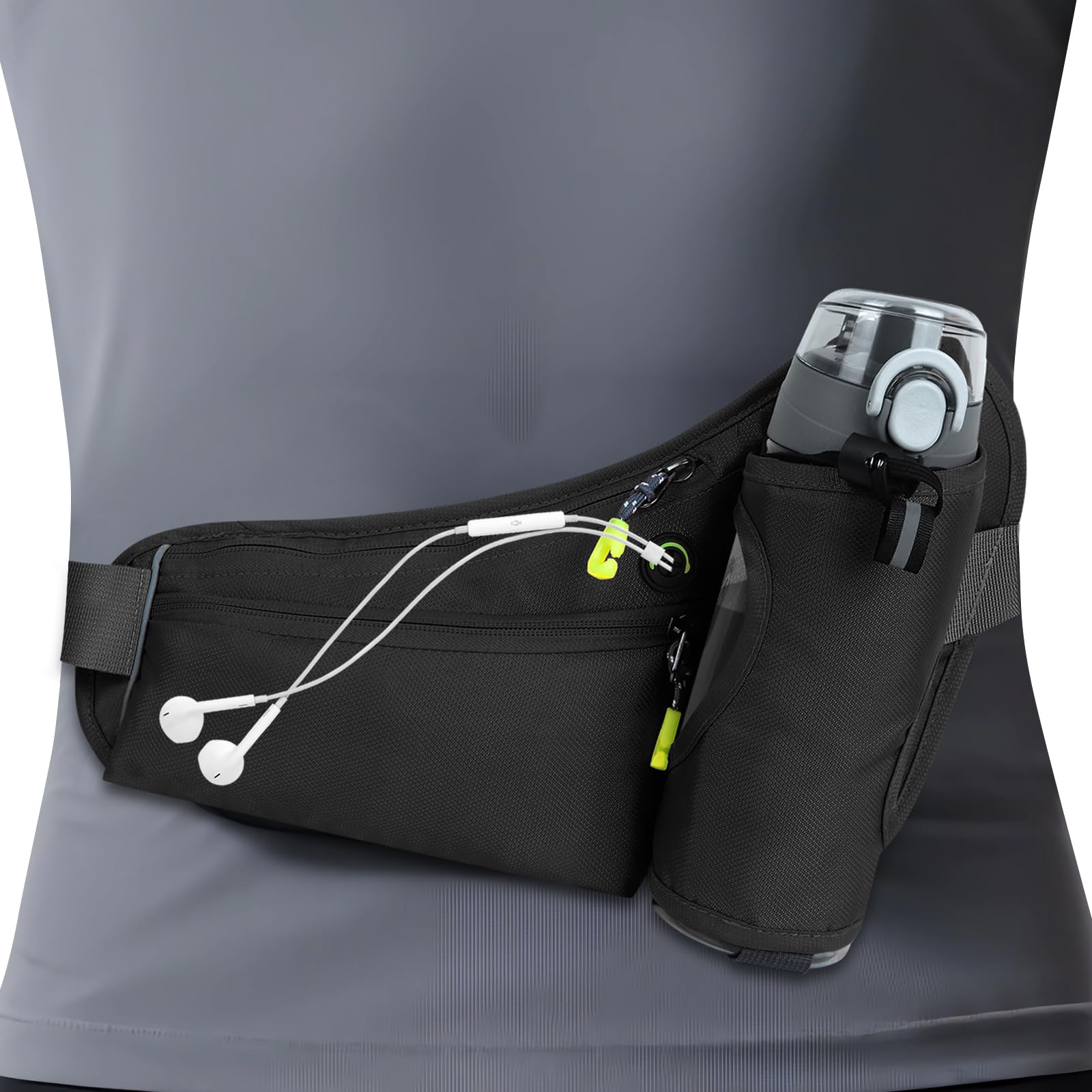 Hydration Belt,Running Water Bottle Belt for Women & Men - Hydration Fanny Pack with Water Bottle Holder for Hiking, Walking, Gym | Lightweight Waist