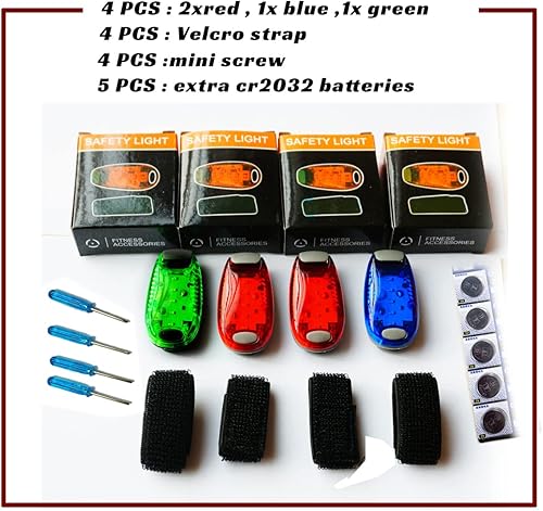 Miniatura 3 de Luz trasera de bicicleta LED de seguridad (paquete de 4) Luz trasera de bicicleta LED  Luces estroboscópicas con clip para corredores, perros,