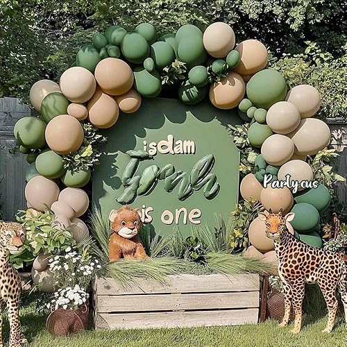 Miniatura 2 de Kit de arco de globos verde salvia y marrón, doble relleno, verde oliva, polvoriento, bronceado, blanco, arena, albaricoque, guirnalda de globos de