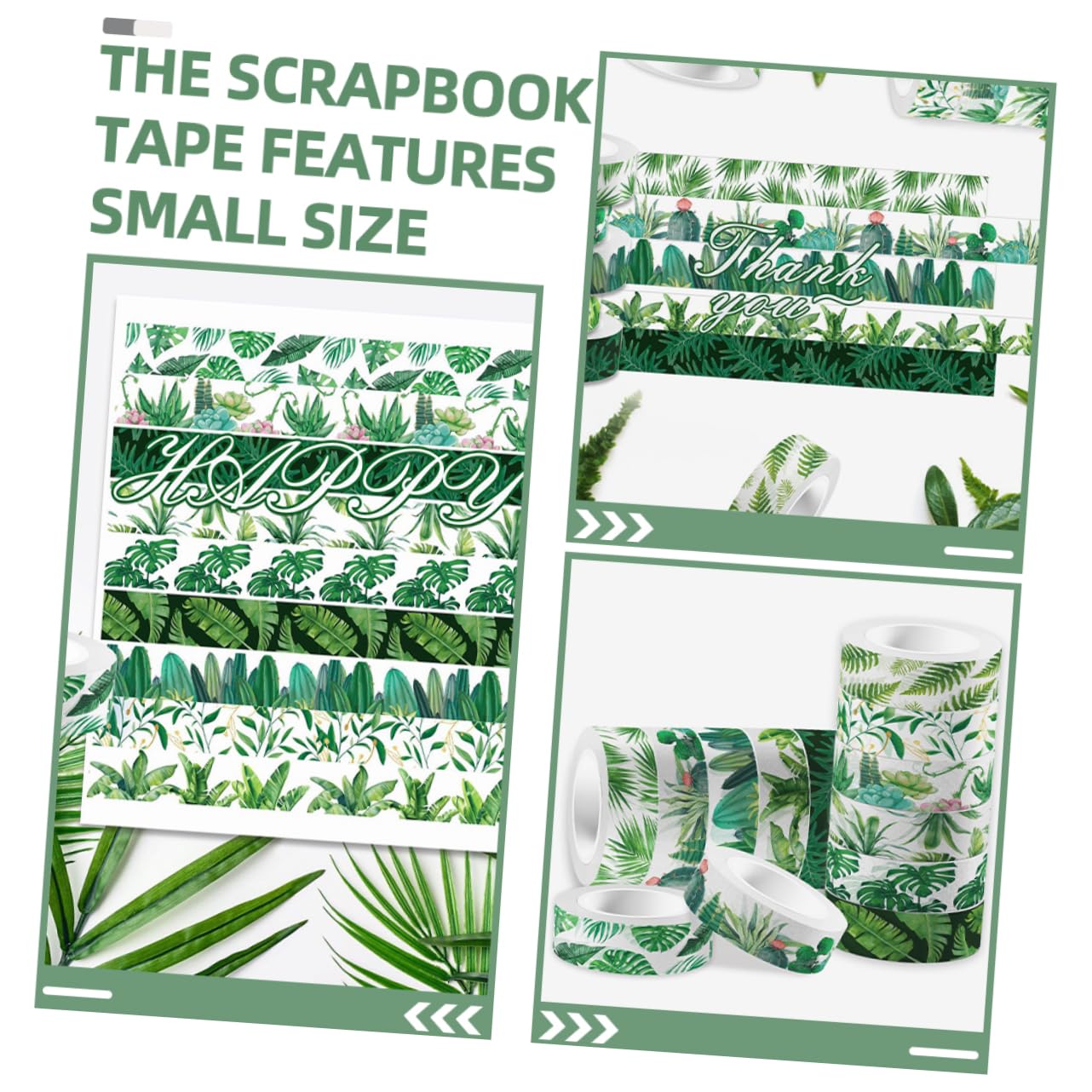 Operitacx 48rotoli Nastro Adesivo Washi Verde Per Decorazioni Nastro Creativo Per Scrapbooking Design Estive Materiale Adesivo Per e Planner