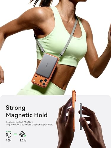 Miniatura 6 de THREEKEY Ultra delgado de 0.3 pulgadas para cargador portátil MagSafe, batería magnética delgada de 5000 mAh, batería de carga rápida inalámbrica de