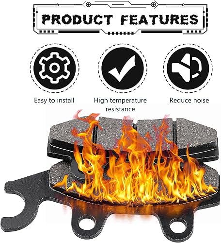 Miniatura 4 de LOCOPOW Pastillas de freno para Kawasaki Teryx 4 800 750 2008-2023 Brute Force 650 750 2005-2023 Bayou 300 400 1989-2005 Mule Pro 820 1000 2015-2023