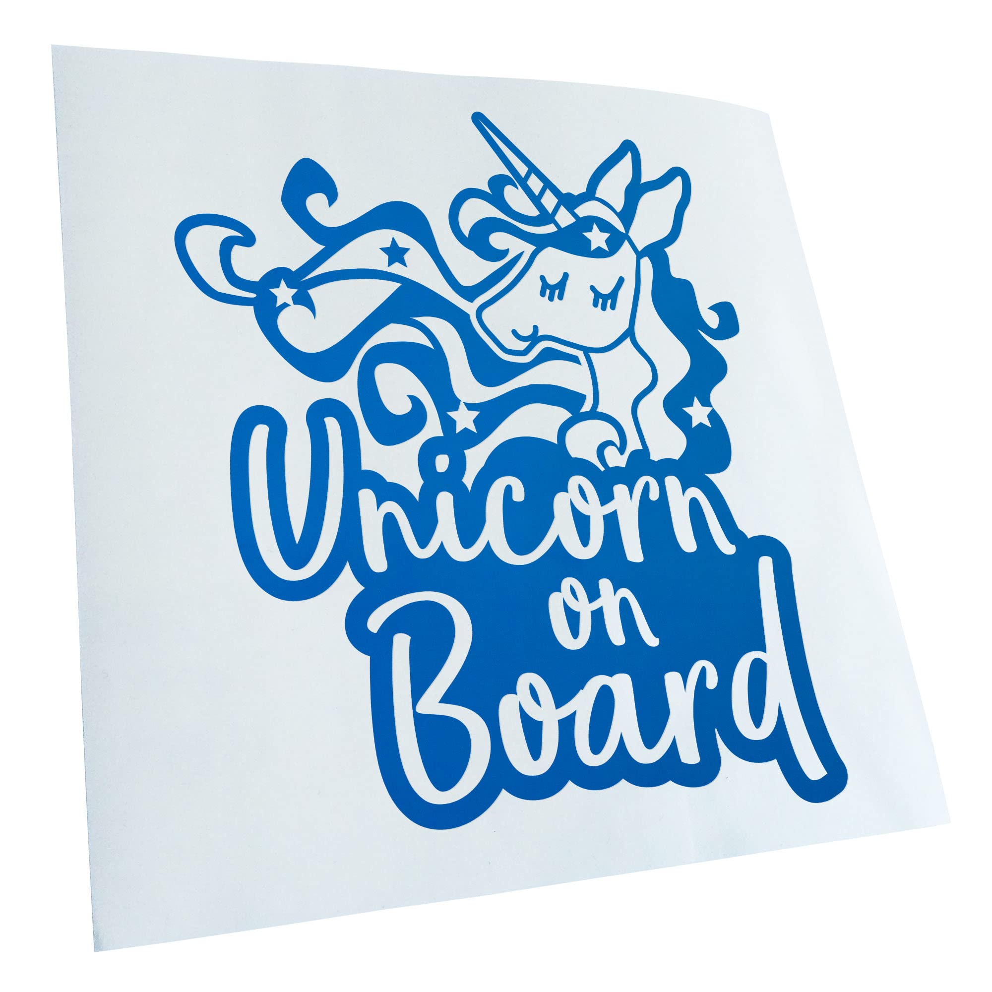 Kiwistar - Car Sticker - Unicorn on Board Unicorn - Blue - 40 x 33 cm - Rear Window Car Sticker Weatherproof for Car Truck Moped Truck - Sticker Exterior Self-Adhesive Tuning Accessories for Window