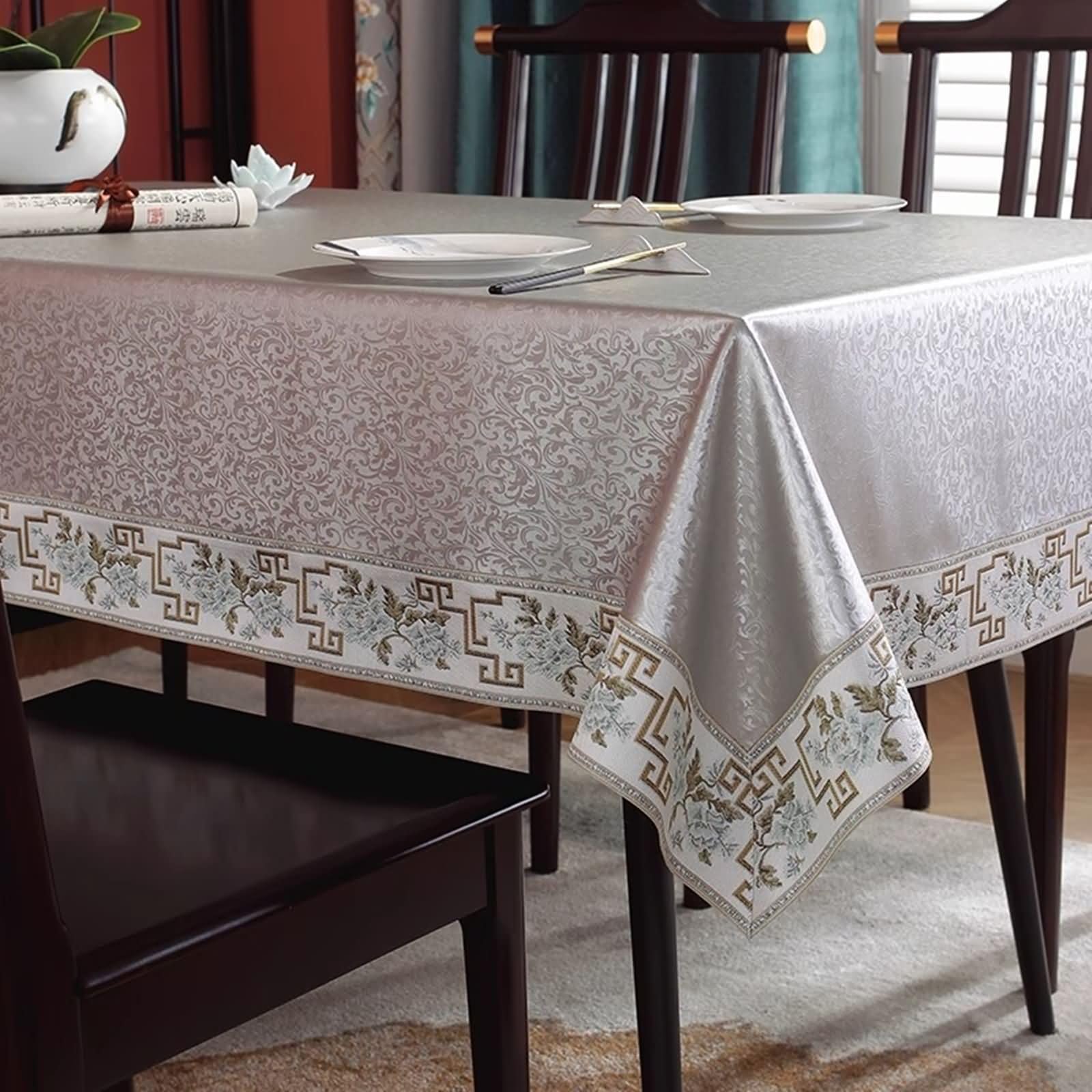 Nappe salle à manger Beydodo en cuir PU vigne pour dresser une table de fête chaleureuse