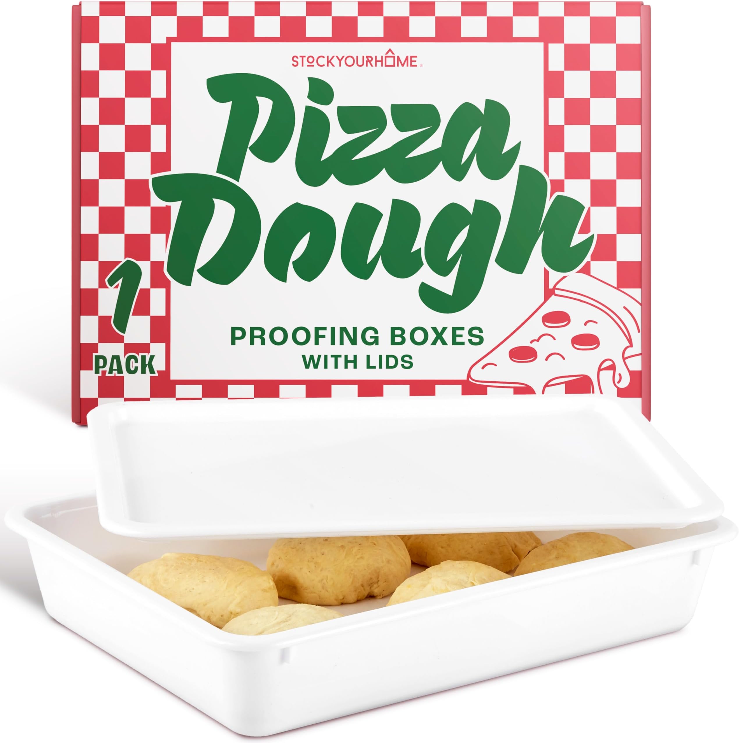 Stock Your Home Pizza Dough Proofing Container with Lid (1 Pack), Homemade Bread Dough Proofing Box