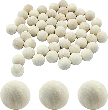 Hitefu 1/2 Inch Wooden Round Ball, 100 Pcs | Unfinished Natural Wood, Smooth & Solid Hardwood, For Crafts & DIY, Decoration & Art Painting