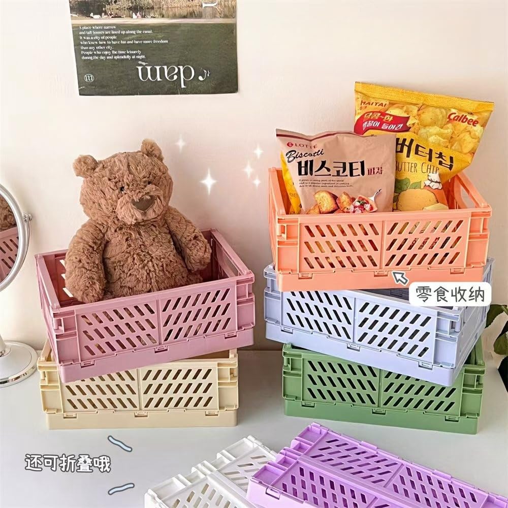 4er-Set Klappboxen – Faltbare Aufbewahrungsboxen Aus PP, Bunt, Mit Griff – Für Küche, Bad, Büro & Mehr – 20,5 X 14,7 X 9,3 Cm Faltbarer Korb Küche