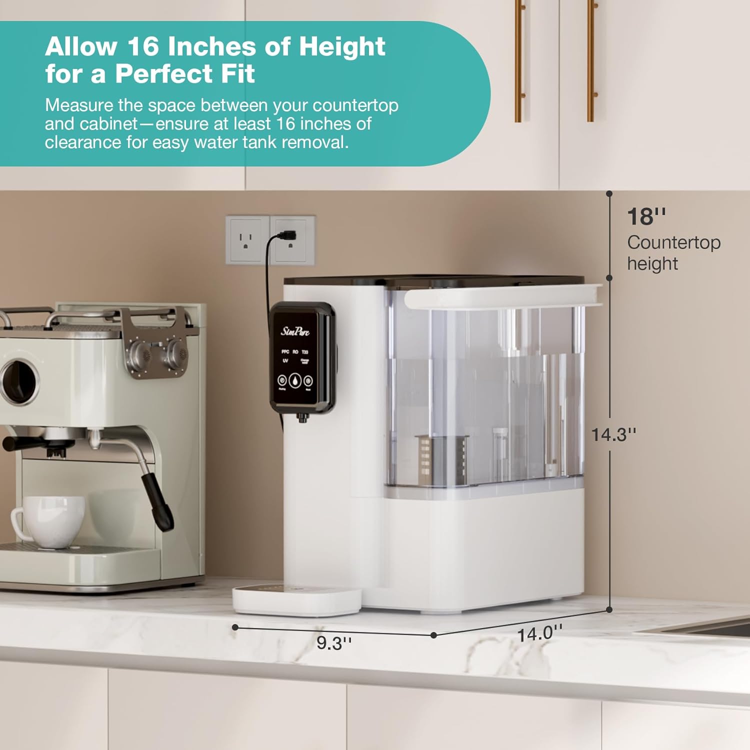 SimPure Y9A UV Countertop Reverse Osmosis Water Filter, Alkaline Remineralization 300 GPD 6 Stage Purification, RO Water Filtration System, Super Fast Filtering Portable Water Purifier - Image 3