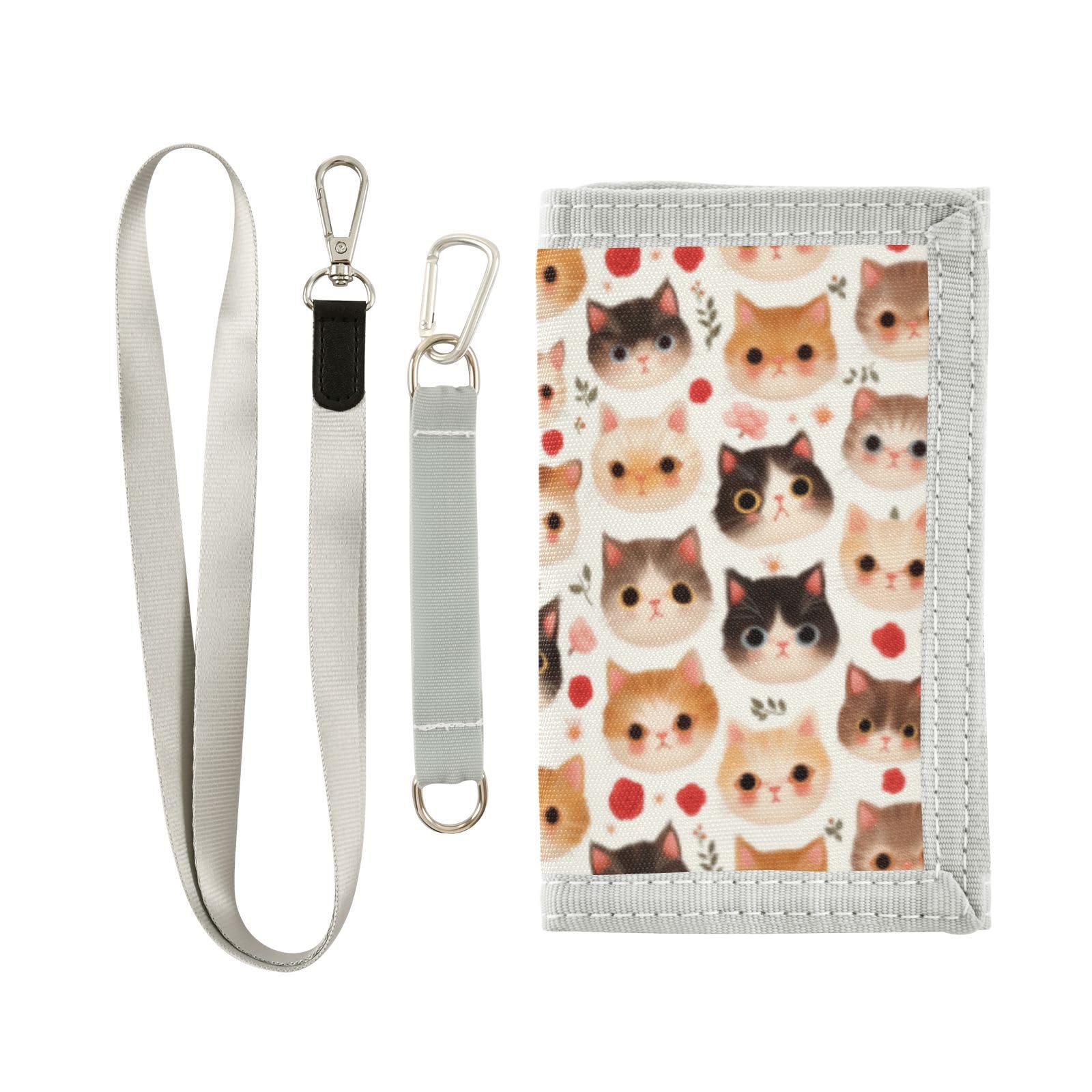 Wusikd Cute Cats Kids Wallet for Boys Girls Roses Toddler Trifold Wallet Novelty Wallet for Teens Women Men