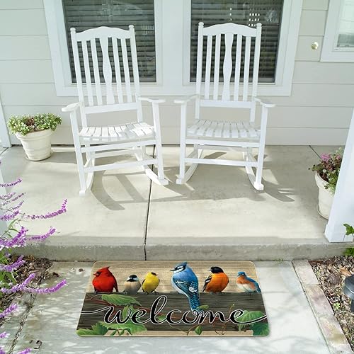 Miniatura 2 de DOZAFENK Tapete de bienvenida con diseño floral de búfalo, tapete de bienvenida para primaveraverano, tapete de goma antideslizante para entrada