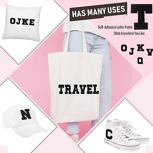 Miniatura 3 de 104 parches de letras de felpilla para planchar, grandes, de 3.2 pulgadas de alto x 2.4 pulgadas de ancho, parches para planchar en ropa, parches