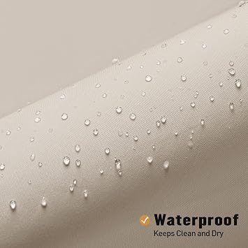 MitoVilla Beige Shower Curtain Liner, Cream Fabric Shower Curtain Liner for Modern Bathroom Decor, Waterproof Cloth & Hotel Quality, 72 W x 72 H