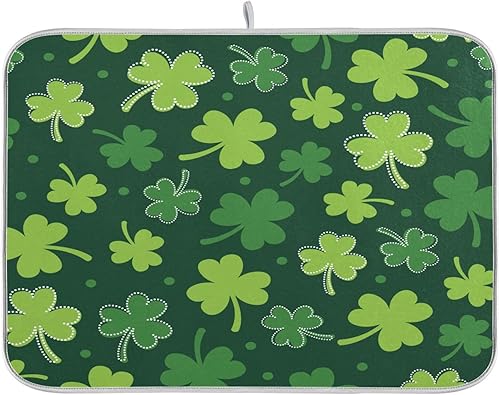 xigua Tapete de secado de platos del Día de San Patricio para cocina, 16 x 18 pulgadas, almohadilla absorbente de microfibra para secar platos,