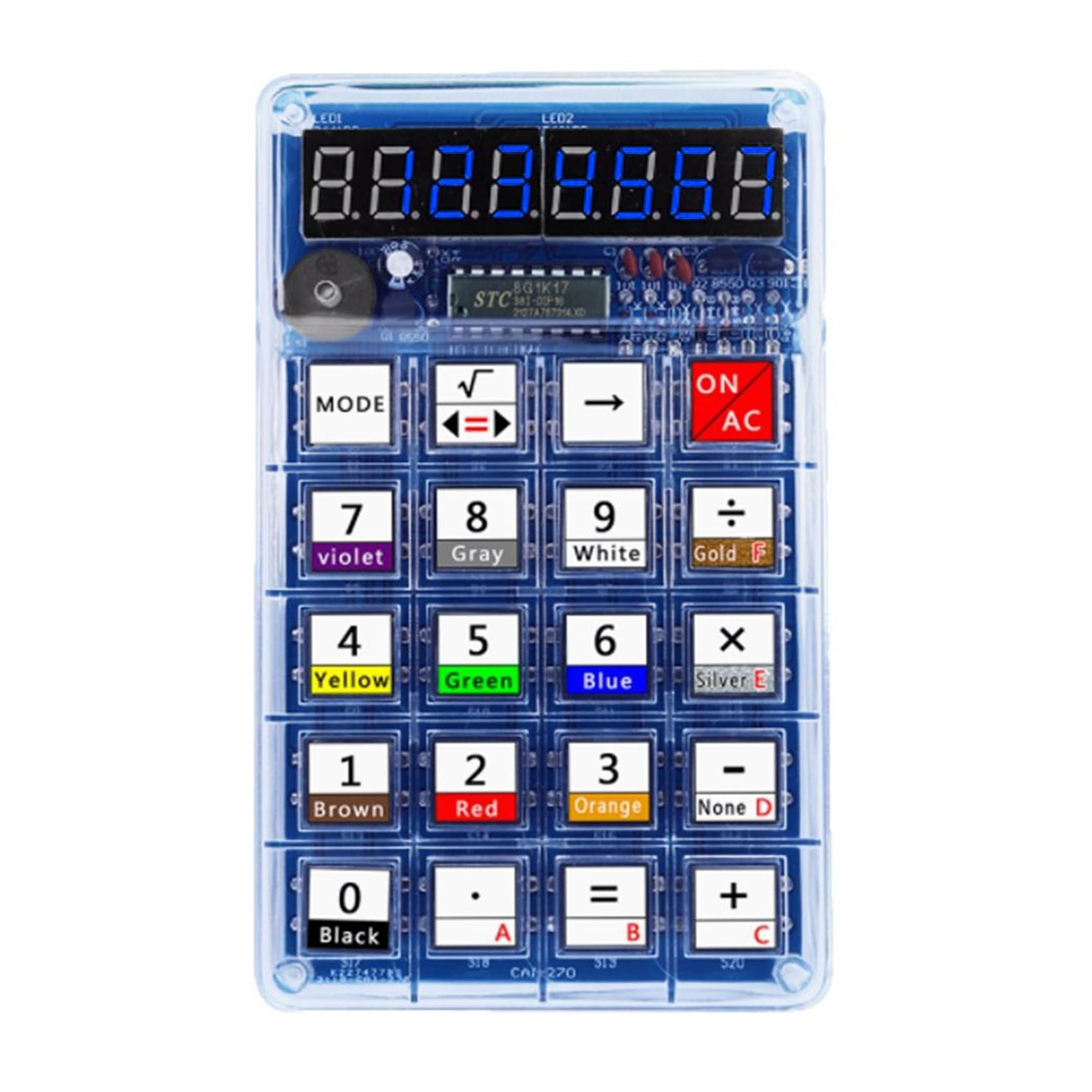 Yominerr DIY Calculator Kit with LED Display for Learning Soldering, Electronics Assembly with Batteries for Beginners