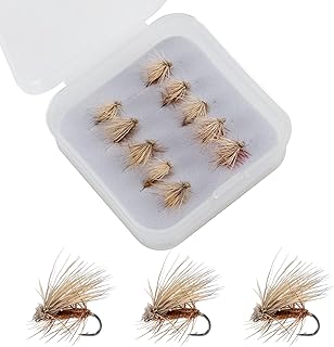 Elk Hair Caddis Fly Kit, 10-Pack Caddisflies Dry Trout Flies Fly Fishing Lures Assortment with Storage Box, Size 16/18 Caddis Flies for Trout Fishing - Buy now
