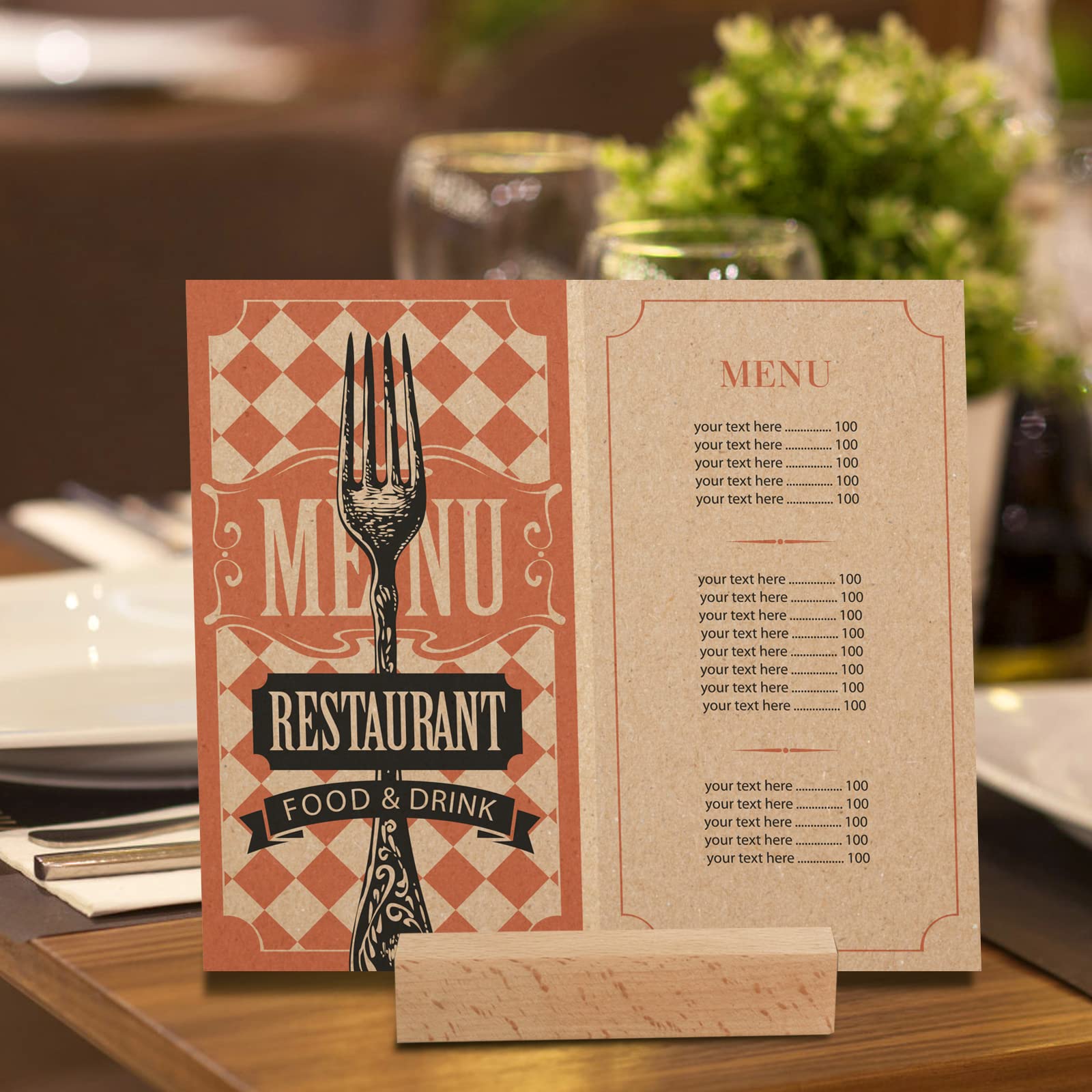 YUENPUN 30 Soportes De Madera Rústica Para Tarjetas – Con 45 Tarjetas De Papel Para Números De Mesa (Boda, Menús, Notas Y Fotos)