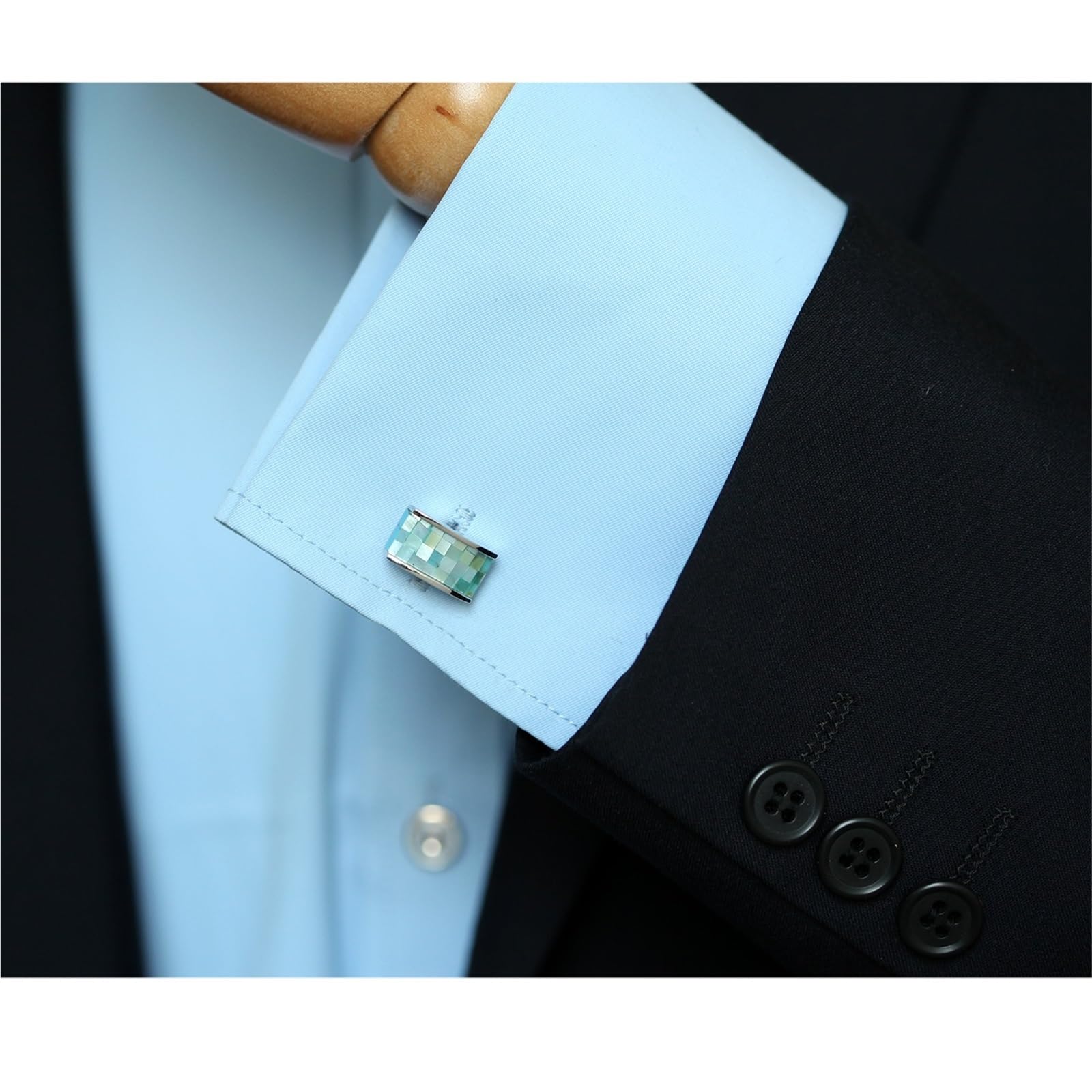 Gemelli Uomo 1 paio di gemelli classici for camicia rettangolari a conchiglia, da uomo d'affari, da donna e da matrimonio
