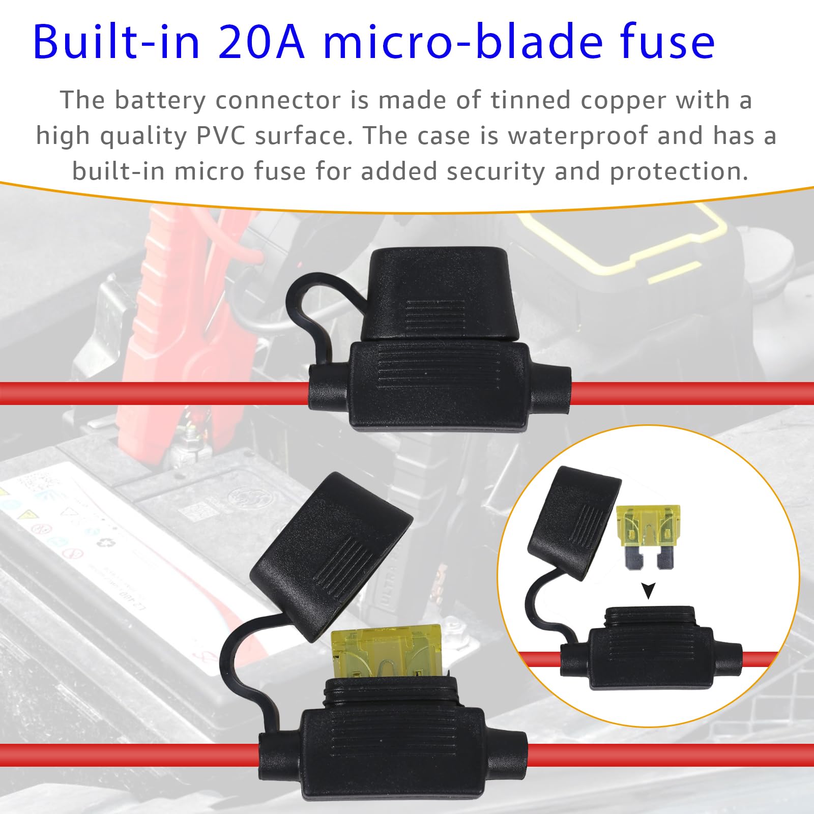 GC001 X-Connect Battery Clamp Accessories,M6 Eyelets Smart Battery Charger Accessories for NOCO Genius Smart Chargers Accessories, Integrated Clamp Design for All Terminals