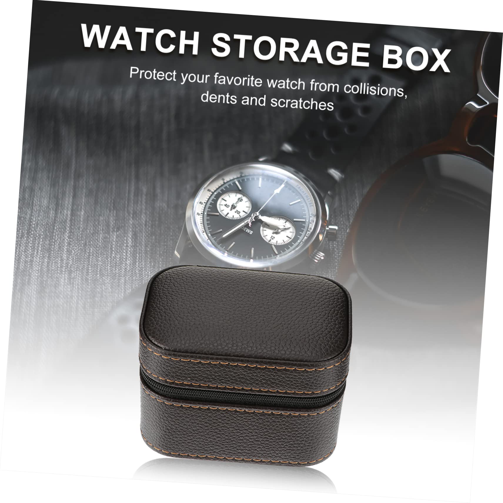 1pezzi Scatola Per Orologio Portatile Cerniera Scatola Porta Orologi in Pelle Organizzatore Per Orologi Da Viaggio Toeletta