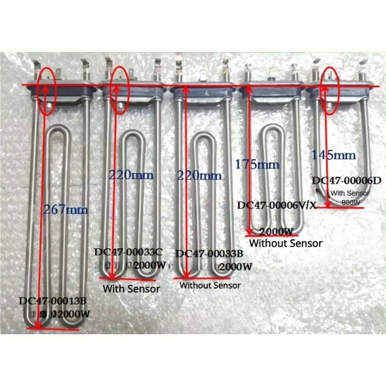 Compatibile Con Il Tubo Di Riscaldamento Del Frigorifero Samsung, Ricambio For Sbrinatore For Frigorifero, DC47-00006V 2000W, Parti For Congelatore